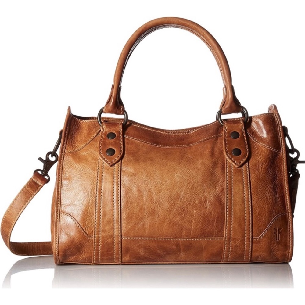 Frye Melissa Washed Leather Satchel Bag Beige Color Bag